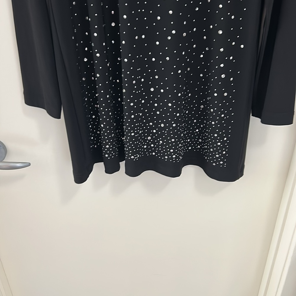 NWT:  Joseph Ripkoff Black Top with Studded Design & cross tie with lace back - Picture 6 of 14